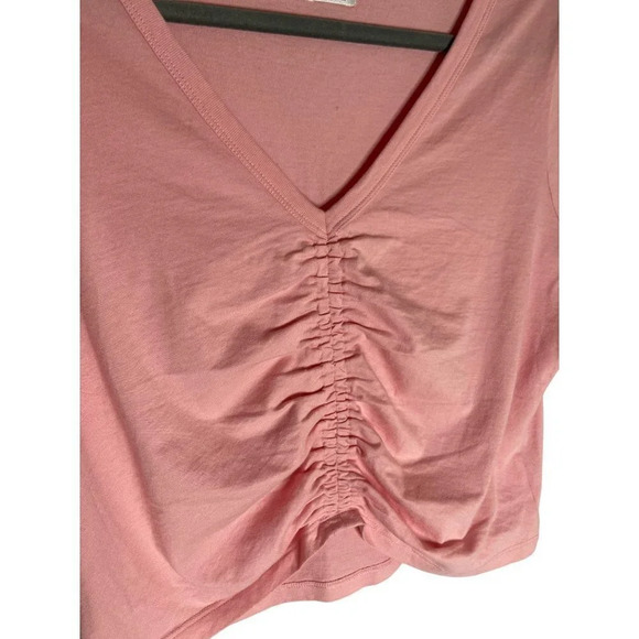 Aritzia Little Moon Levant Pink Ruched T-Shirt-sz Large - Picture 5 of 7